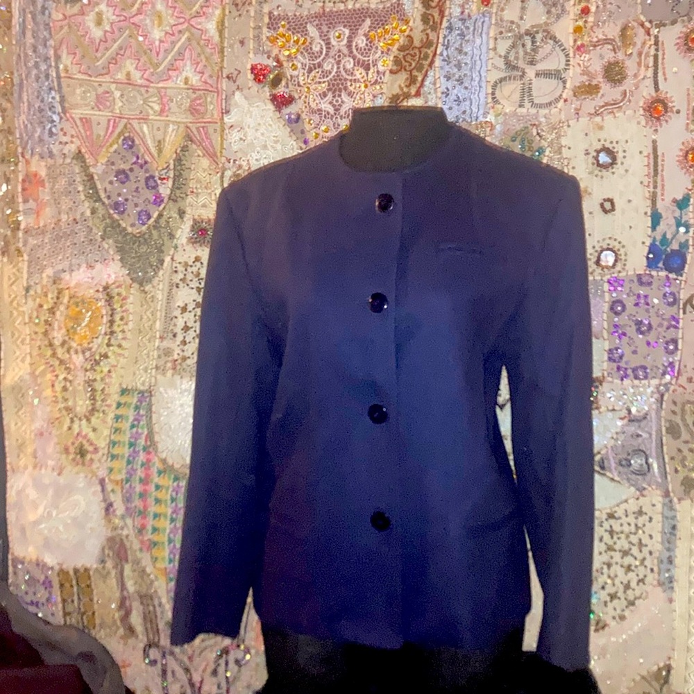 4 button semi wool black jacket